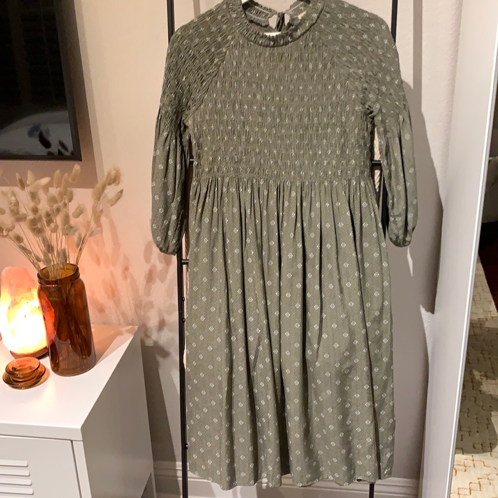 Polagram smocked midi dress size S
